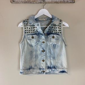 Pistola 💫nwot💫 acid wash studded denim vest